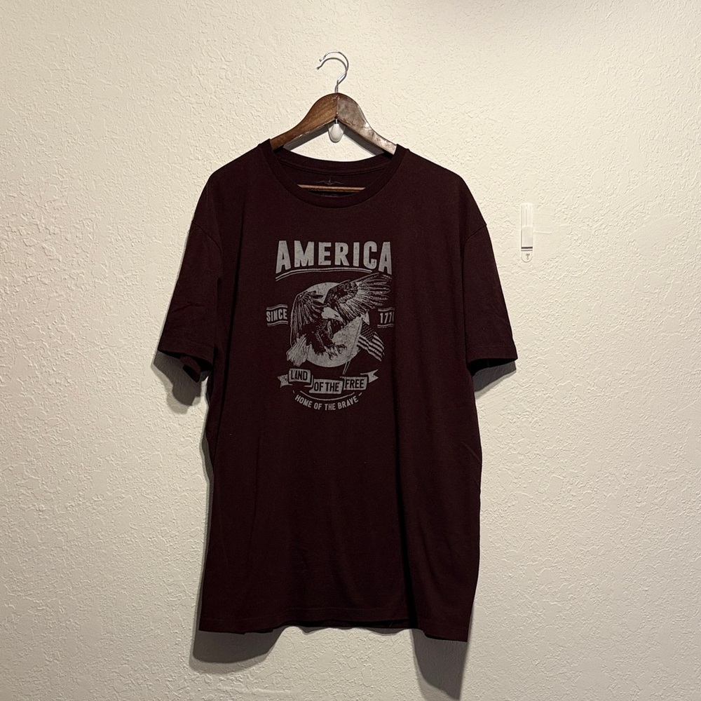 Cody James Maroon America Graphic T-Shirt Size XXL 2XL Western Casual Tee Cowboy